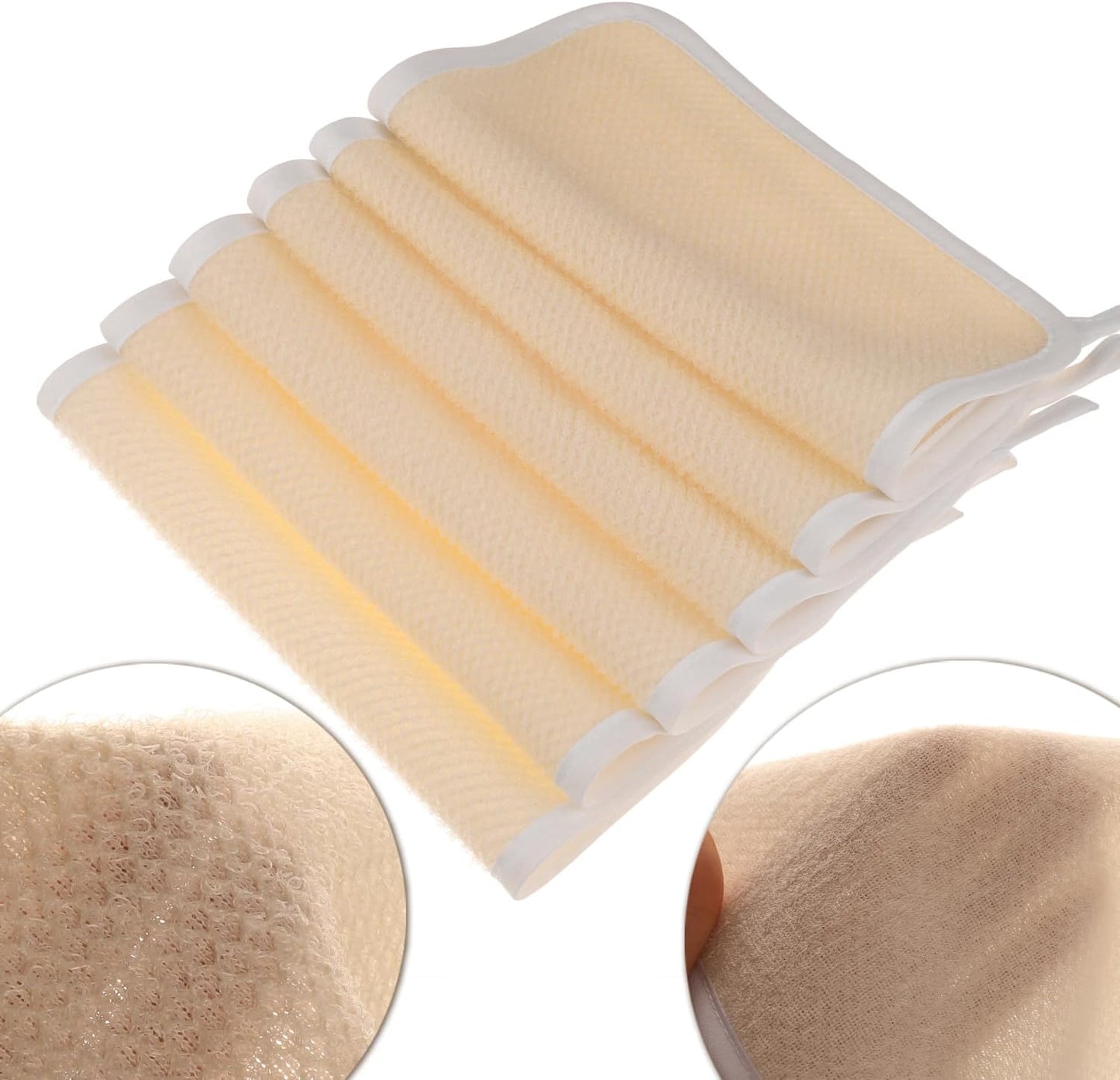 6 Pack Exfoliating Wash Cloths for Body Scrub & Face Clean, Dual-Sided Exfoliating Wash Towels Bath Washcloths for Men Women Skin Massage Spa - Rough Exfoliating Side & Soft Terry Side