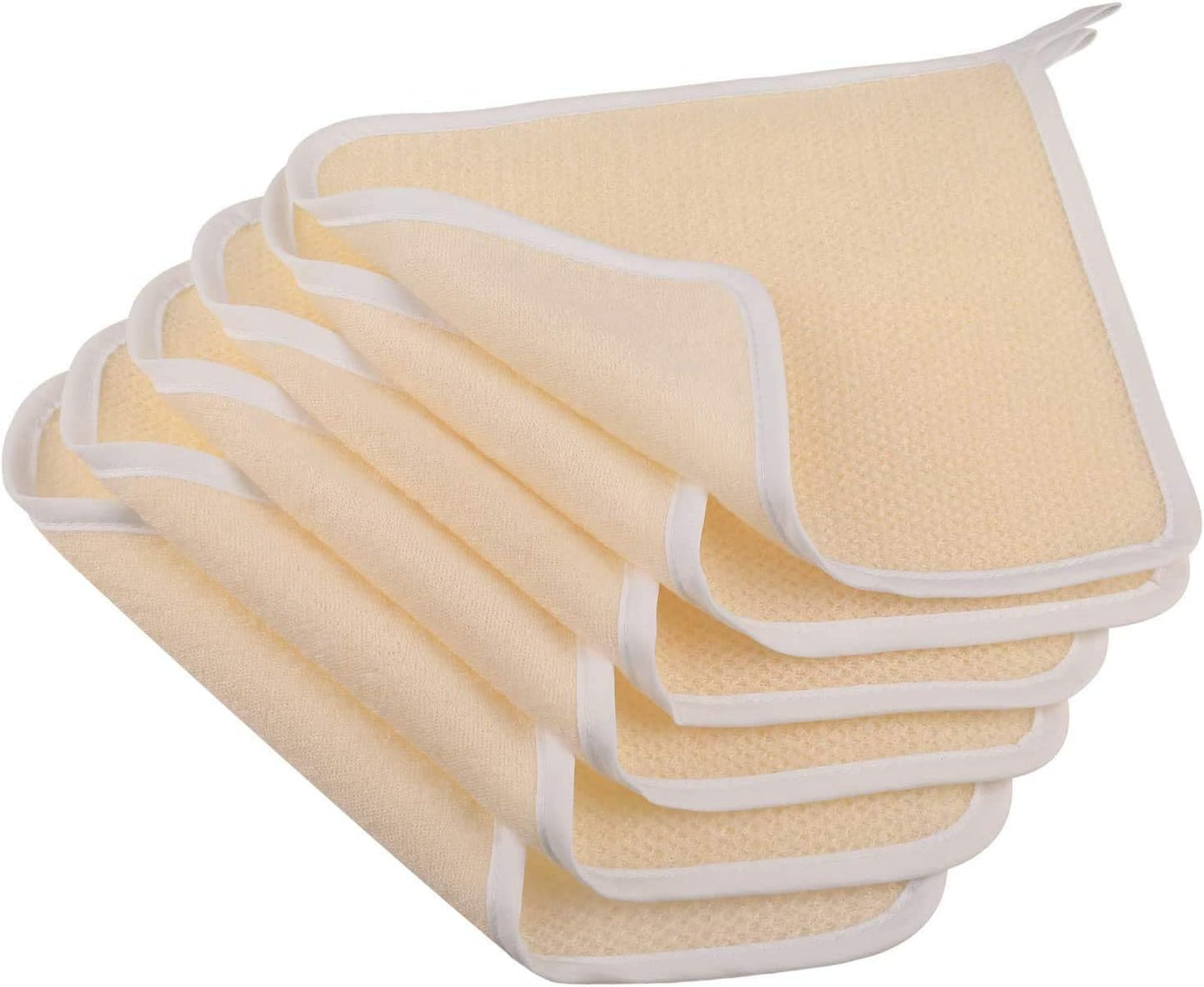 6 Pack Exfoliating Wash Cloths for Body Scrub & Face Clean, Dual-Sided Exfoliating Wash Towels Bath Washcloths for Men Women Skin Massage Spa - Rough Exfoliating Side & Soft Terry Side