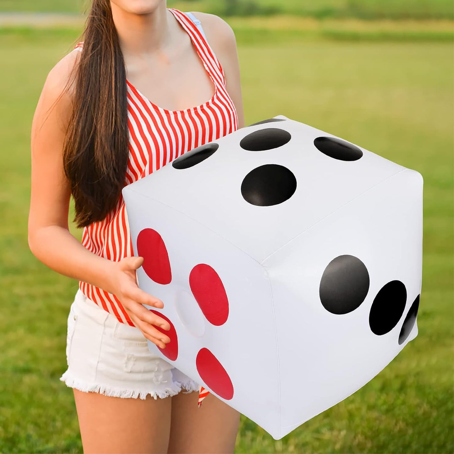 3pcs Jumbo Inflatable Dice for Outdoor Indoor Ludo Game, Pool Party Favor Supplies, 12.6inches