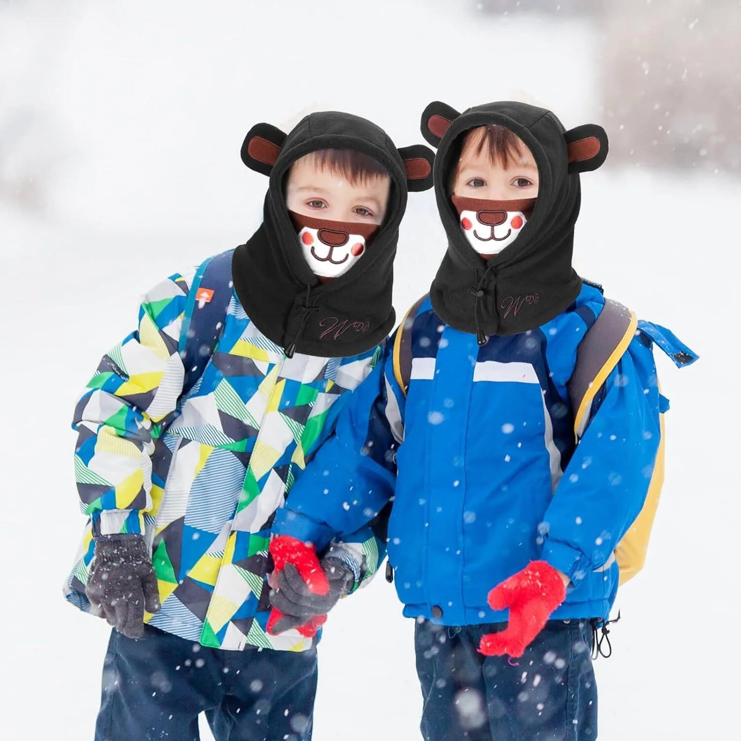 Balaclava for Kids, Warm Thermal Fleece Scarf 3D Animal Face Cover Winter Hood Hat Neck Warmer for Children