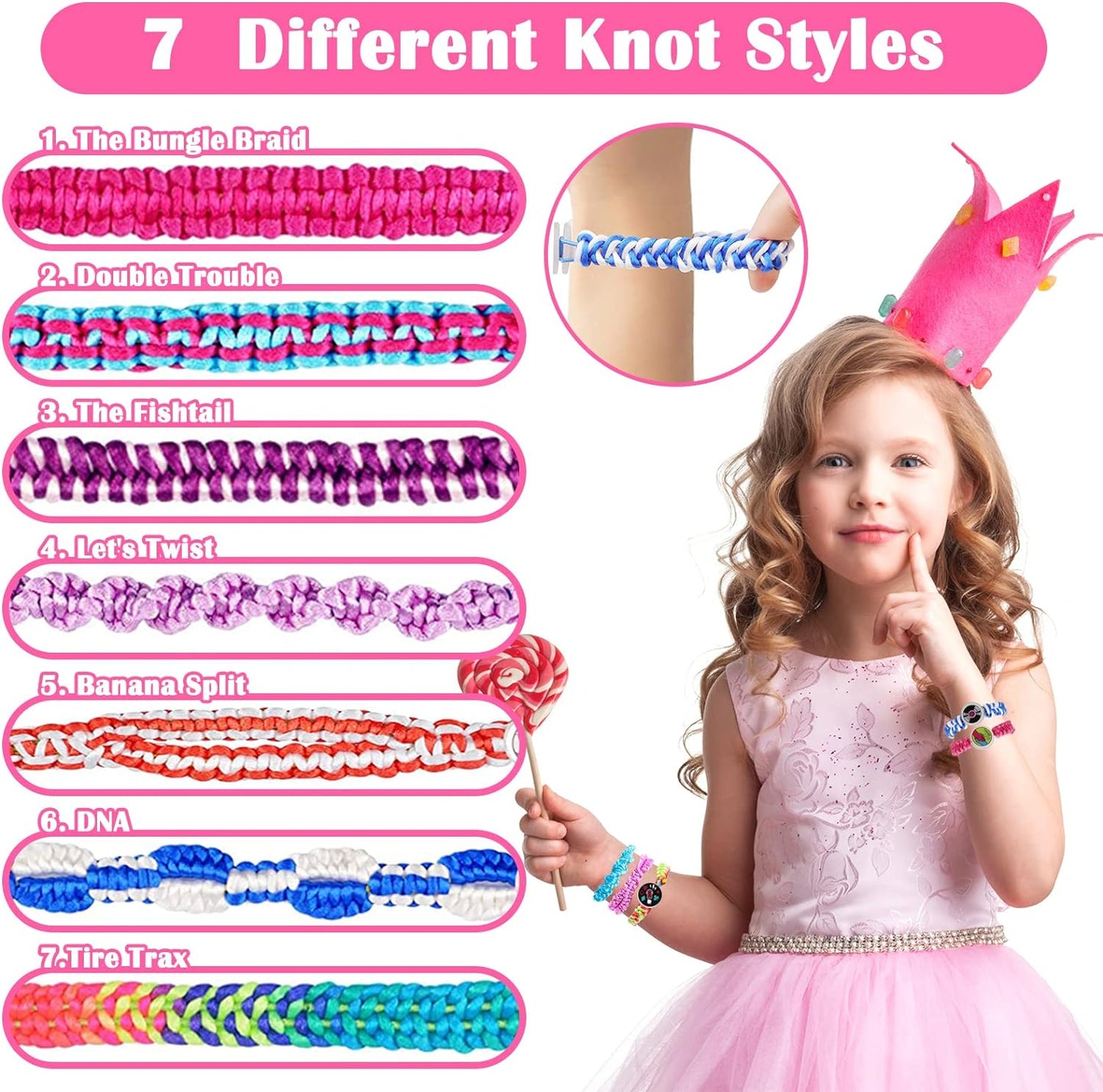 Friendship Braid Bracelet Making Kit for Kids DIY Arts and Crafts Jewelry