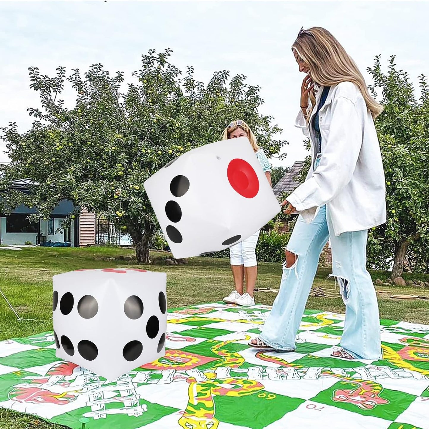 3pcs Jumbo Inflatable Dice for Outdoor Indoor Ludo Game, Pool Party Favor Supplies, 12.6inches